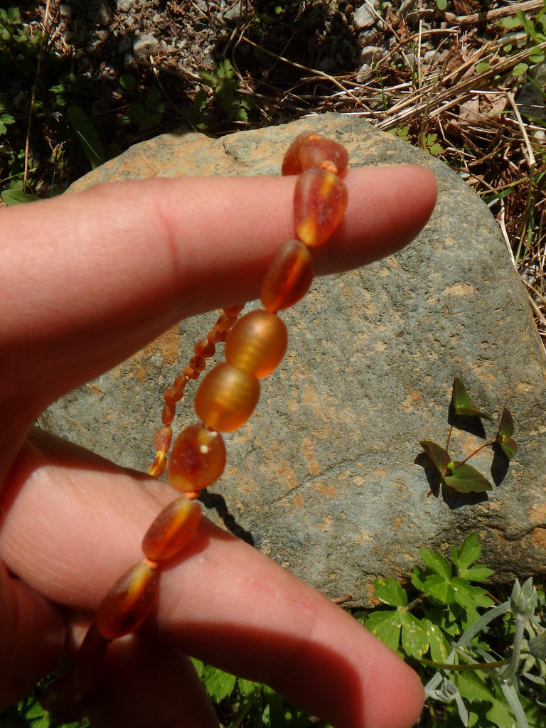Unpolished Cognac Lithuanian Baltic Amber Adult Necklace - Earth Family Crystals