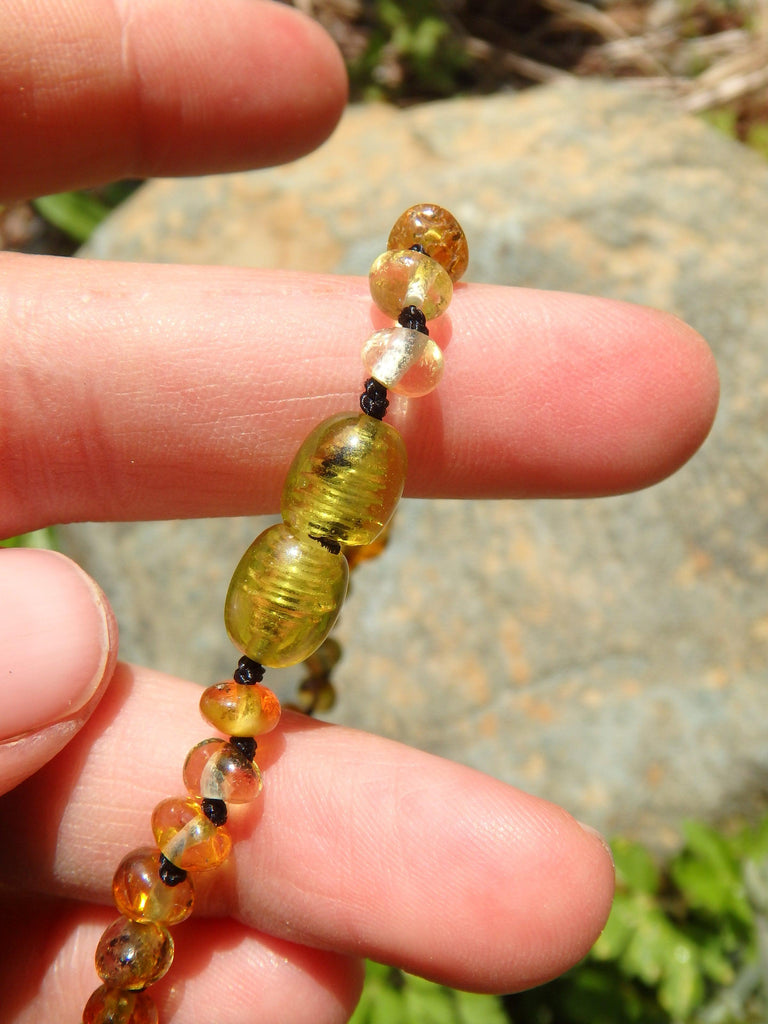 Vibrant Lemon Baby/Child Lithuanian Baltic Amber Necklace - Earth Family Crystals