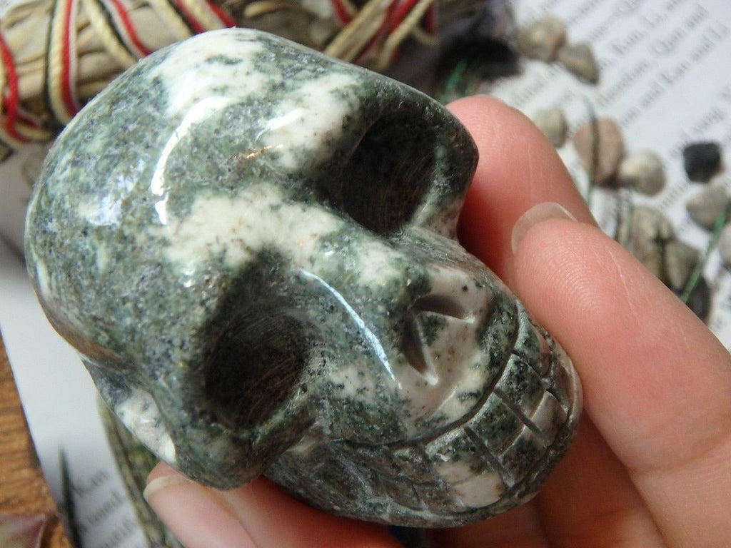 PRESELI BLUESTONE CRYSTAL SKULL - Earth Family Crystals