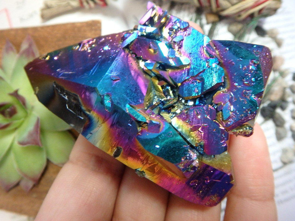 Amazing Rainbow Stunner! Double Terminated TITANIUM QUARTZ SPECIMEN From Arkansas - Earth Family Crystals