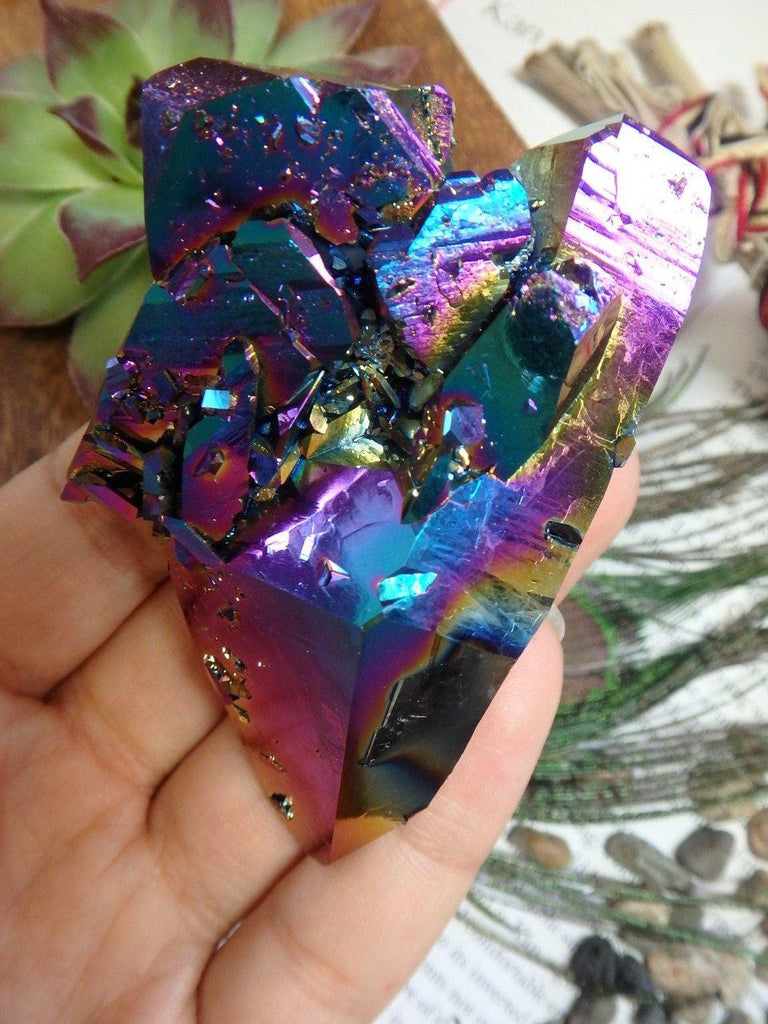 Amazing Rainbow Stunner! Double Terminated TITANIUM QUARTZ SPECIMEN From Arkansas - Earth Family Crystals