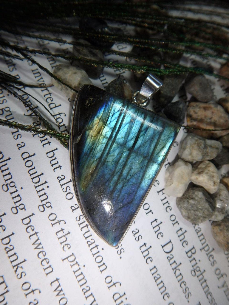 LABRADORITE GEMSTONE PENDANT In Sterling Silver (Includes Silver Chain) - Earth Family Crystals