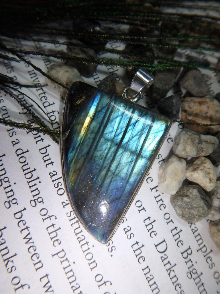 LABRADORITE GEMSTONE PENDANT In Sterling Silver (Includes Silver Chain) - Earth Family Crystals
