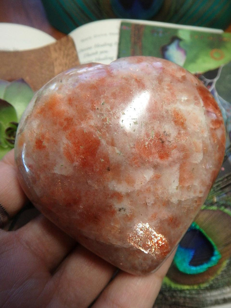 Radiant Shimmer SUNSTONE HEART CARVING - Earth Family Crystals