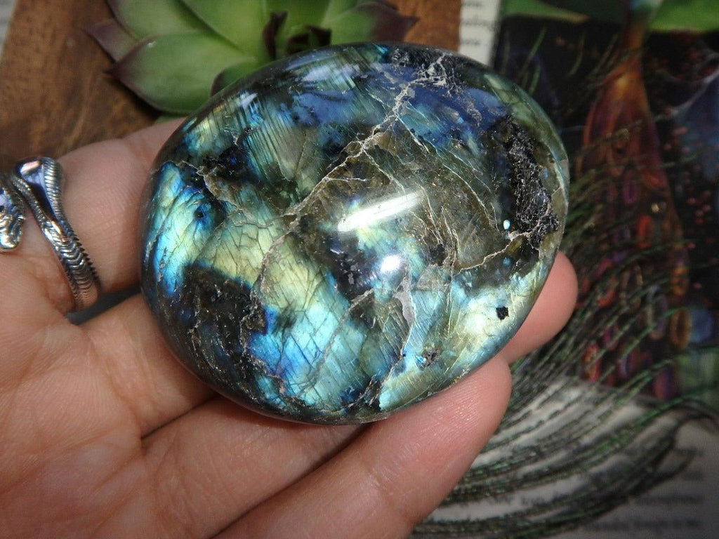FLASHY LABRADORITE PALM STONE* - Earth Family Crystals