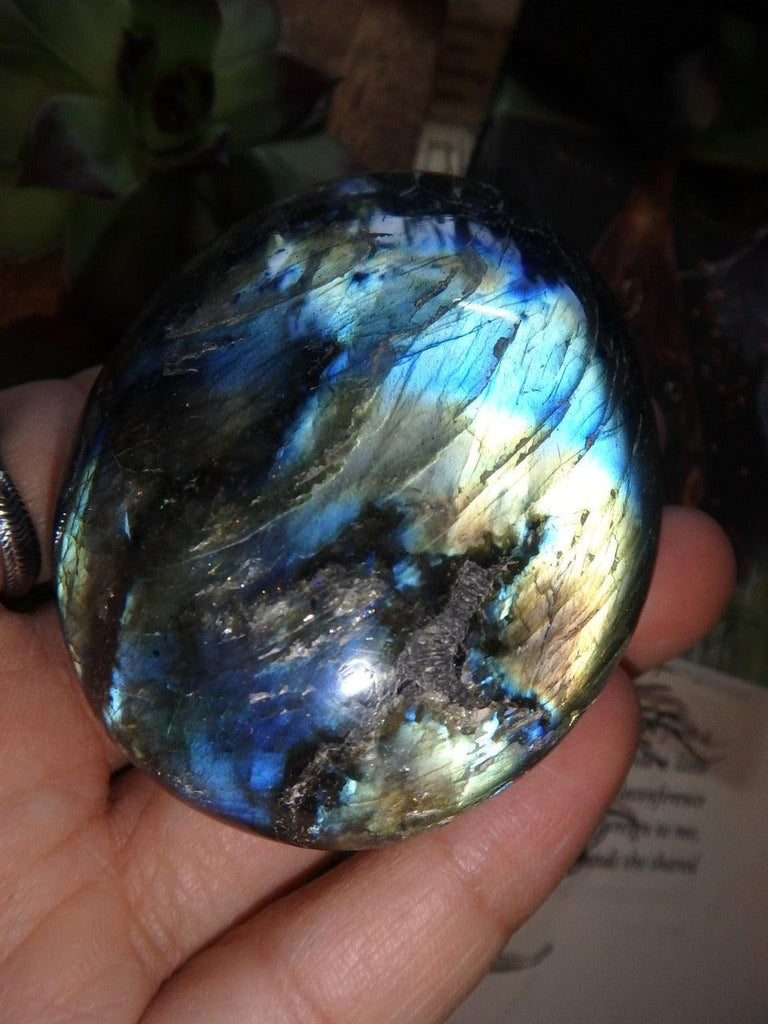 Extreme Flash LABRADORITE PALM STONE - Earth Family Crystals