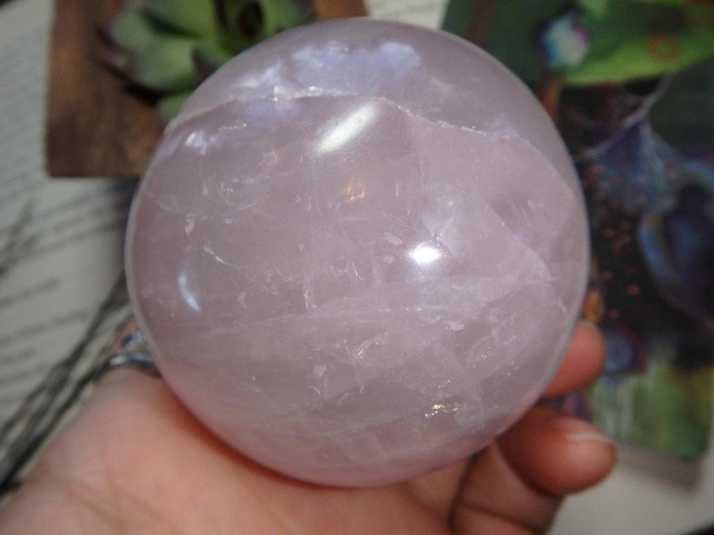 Sweet Pink ROSE QUARTZ GEMSTONE SPHERE - Earth Family Crystals