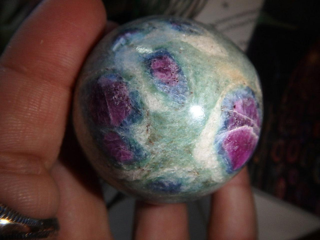 Giant Pink Ruby Inclusions RUBY FUCHSITE SPHERE - Earth Family Crystals
