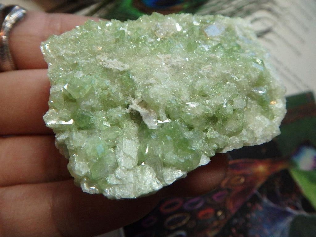 Exotic Lime Green VESUVIANITE CLUSTER From Quebec - Earth Family Crystals