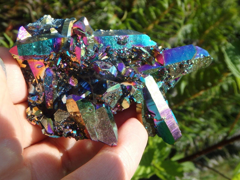 Spectacular Rainbows DT TITANIUM QUARTZ CLUSTER With Druzy Sprinkles - Earth Family Crystals