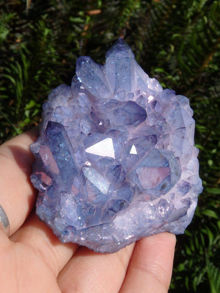 Amazing Blue Ray TANZAN AURA QUARTZ Cluster - Earth Family Crystals