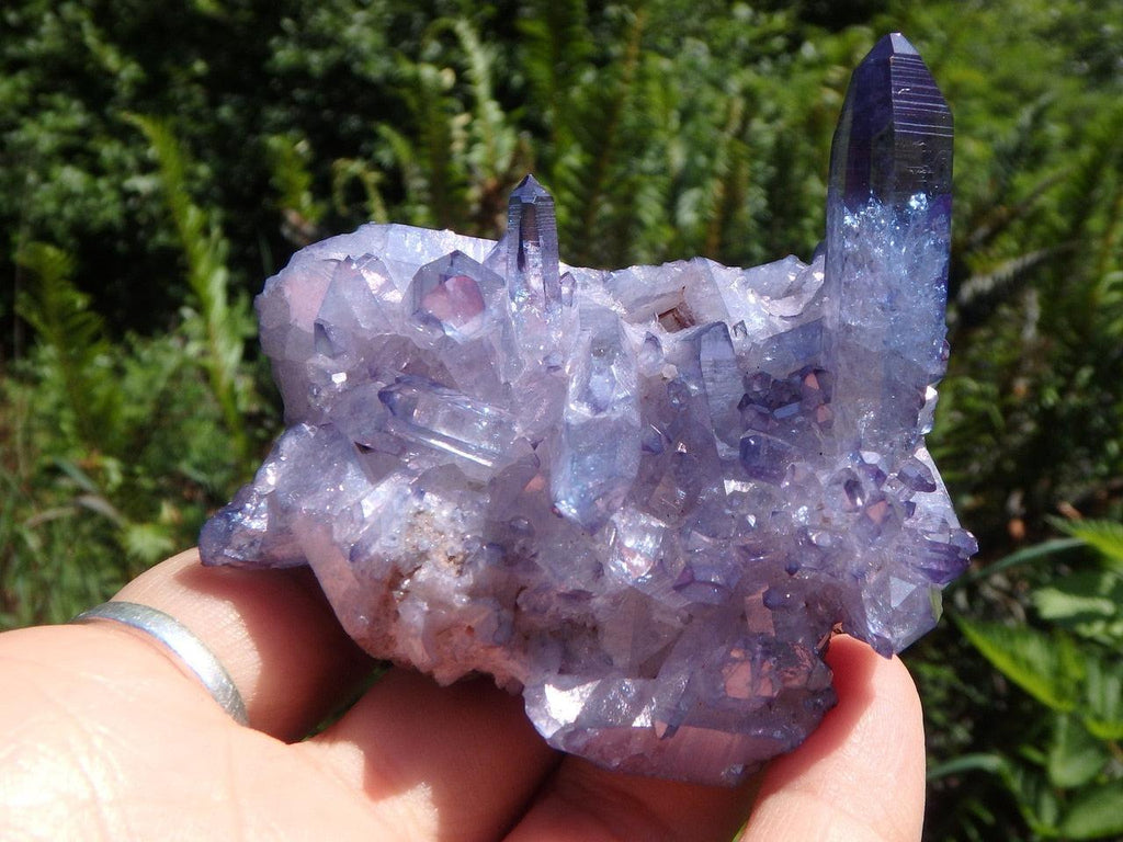 Spectacular & Large Blue Ray TANZAN AURA QUARTZ Cluster - Earth Family Crystals