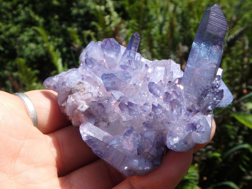 Spectacular & Large Blue Ray TANZAN AURA QUARTZ Cluster - Earth Family Crystals