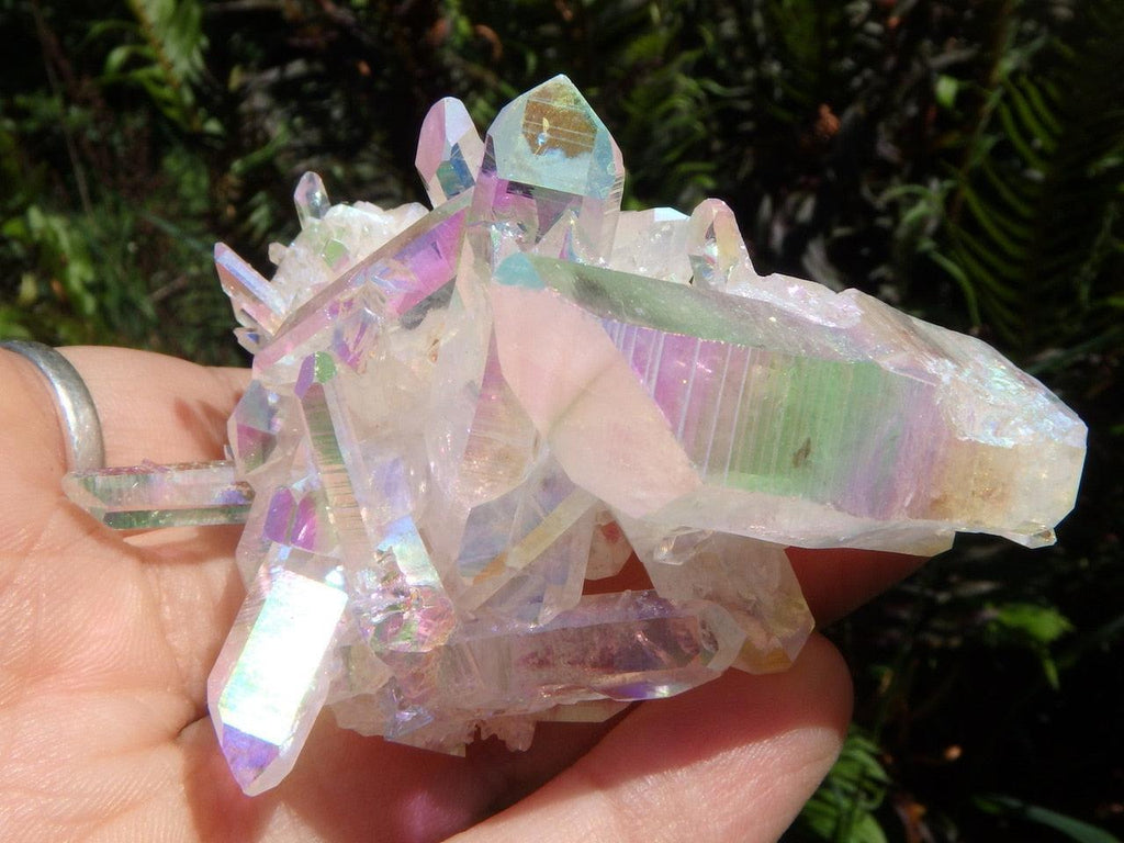 Shimmering Opal Glow ANGEL AURA QUARTZ CLUSTER - Earth Family Crystals