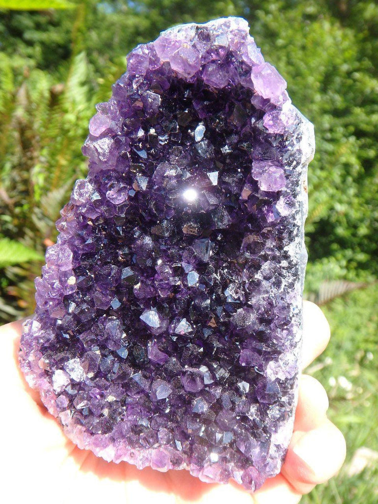 Deep Dark Purple Mini AMETHYST Self Standing Specimen - Earth Family Crystals