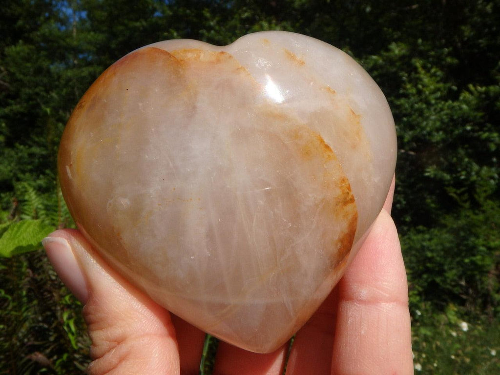Golden HEMATOID QUARTZ Gemstone Heart** - Earth Family Crystals