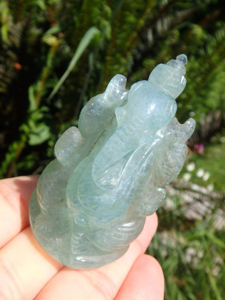 Green FLUORITE GANESH CARVING - Earth Family Crystals