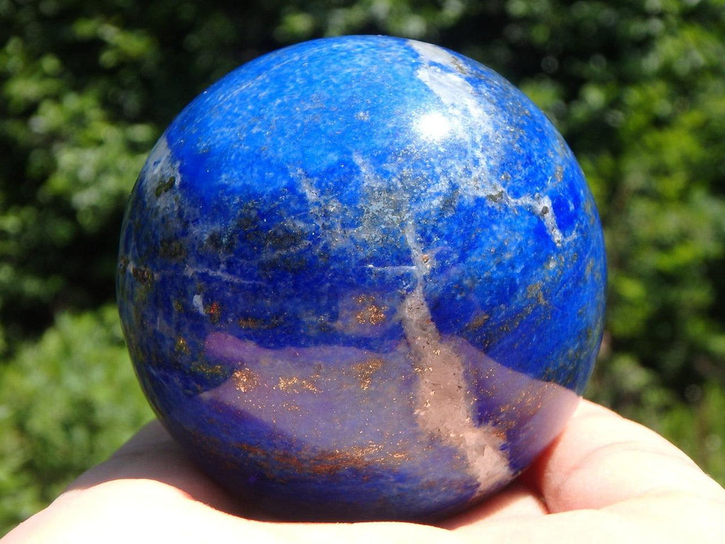 Glimmering Pyrite Swirls LAPIS LAZULI SPHERE* - Earth Family Crystals