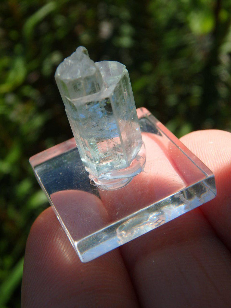 Natural Gemmy Blue Multi Terminated Mounted AQUAMARINE SPECIMEN - Earth Family Crystals