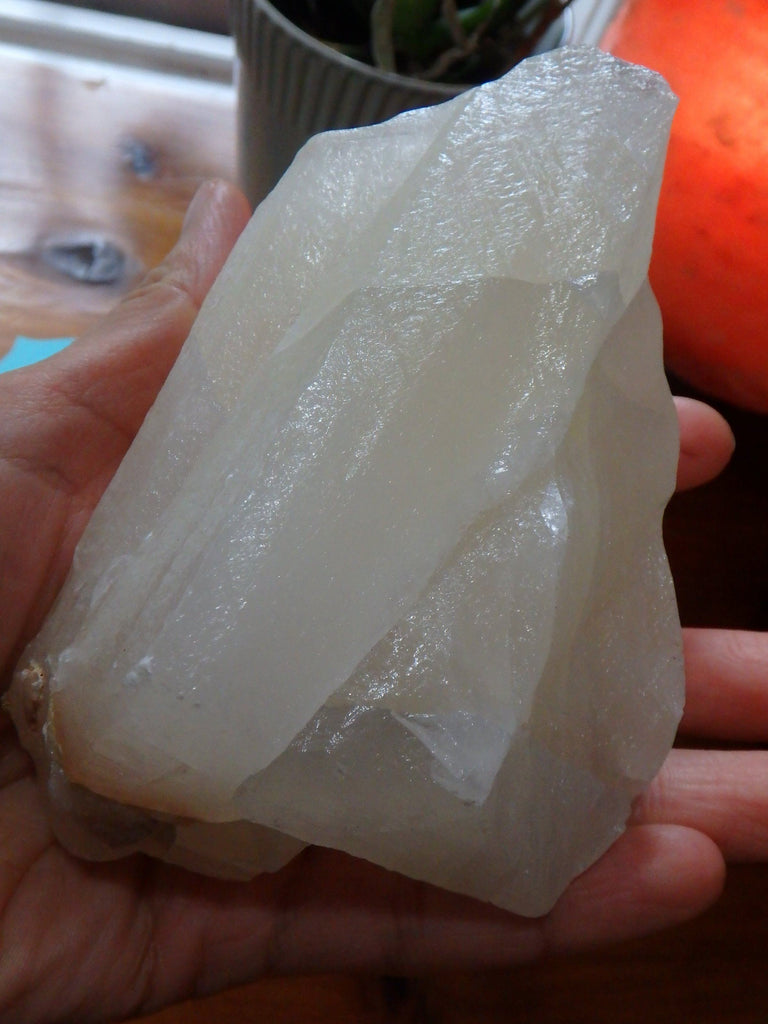 Chunky Slightly Golden Creamy Calcite Free Form From Mexico - Earth Family Crystals