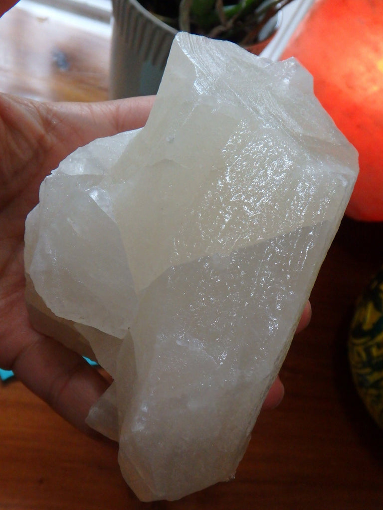 Chunky Slightly Golden Creamy Calcite Free Form From Mexico - Earth Family Crystals