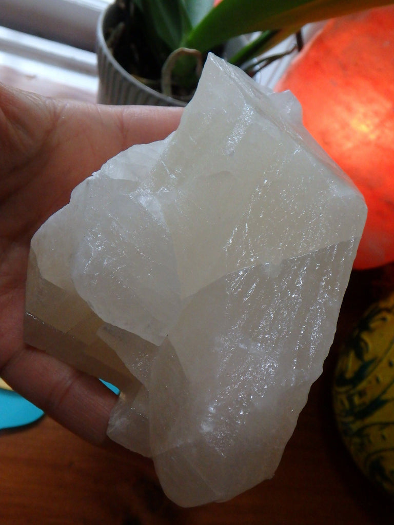 Chunky Slightly Golden Creamy Calcite Free Form From Mexico - Earth Family Crystals