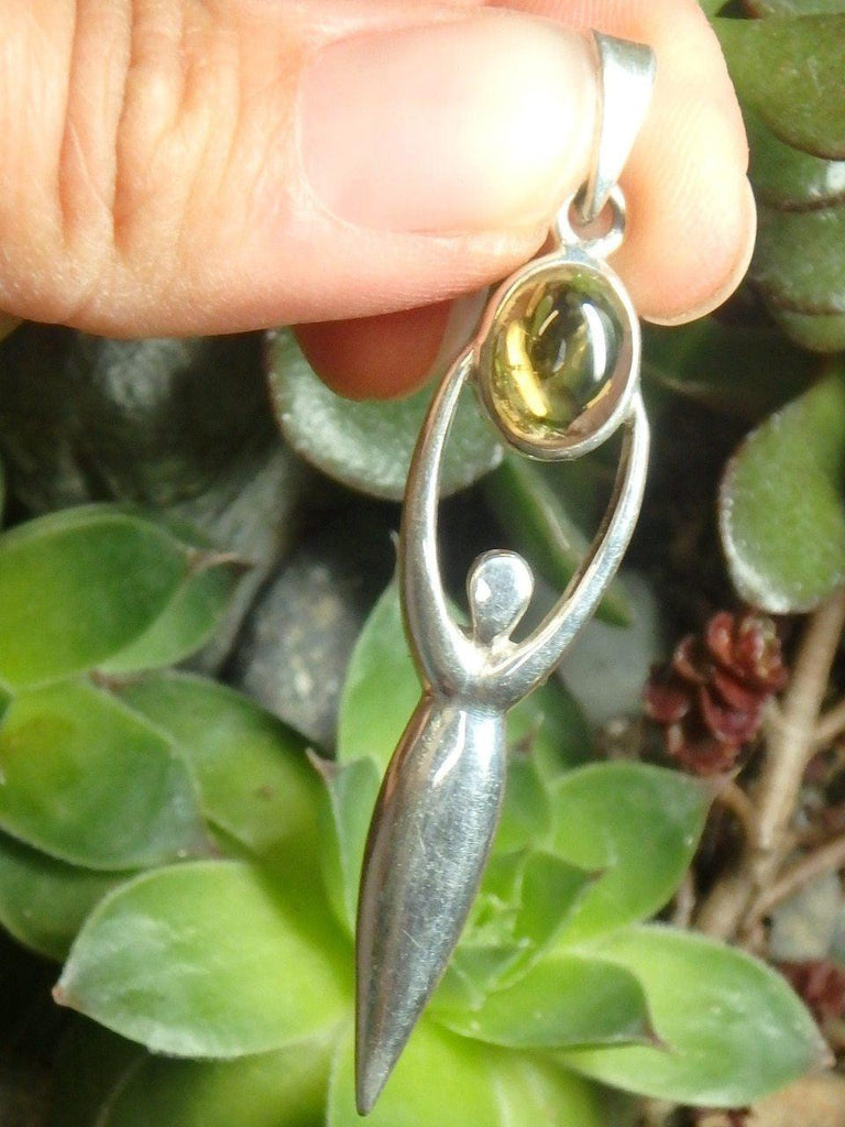 CITRINE GODDESS PENDANT In Sterling Silver (Includes Silver Chain) - Earth Family Crystals