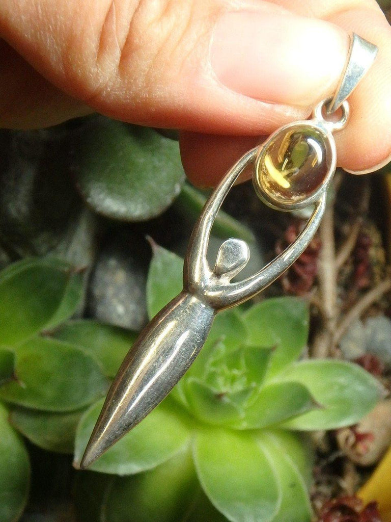 CITRINE GODDESS PENDANT In Sterling Silver (Includes Silver Chain) - Earth Family Crystals