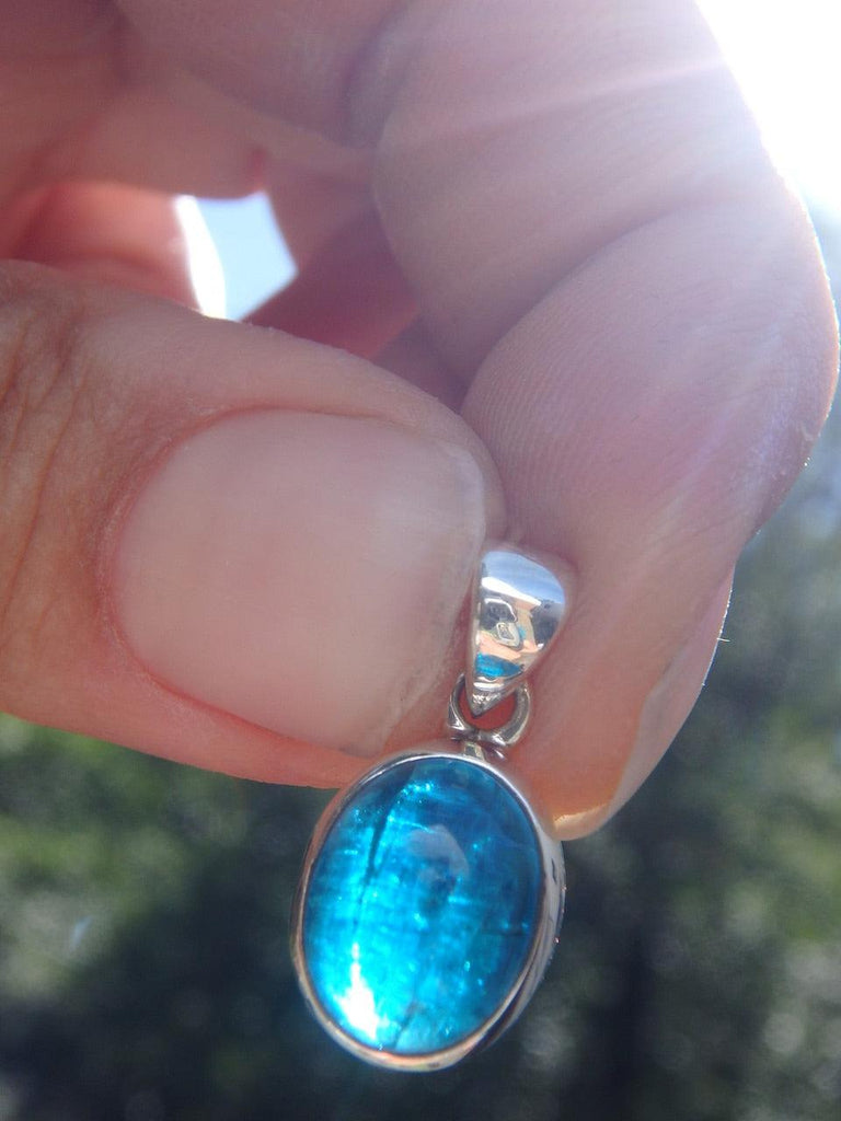 Extremely Gemmy~ Dainty BLUE APATITE GEMSTONE PENDANT - Earth Family Crystals