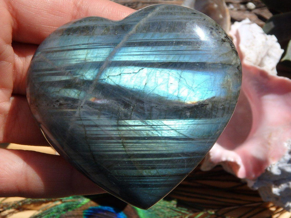 Awesome Flash Show~ LABRADORITE GEMSTONE HEART - Earth Family Crystals