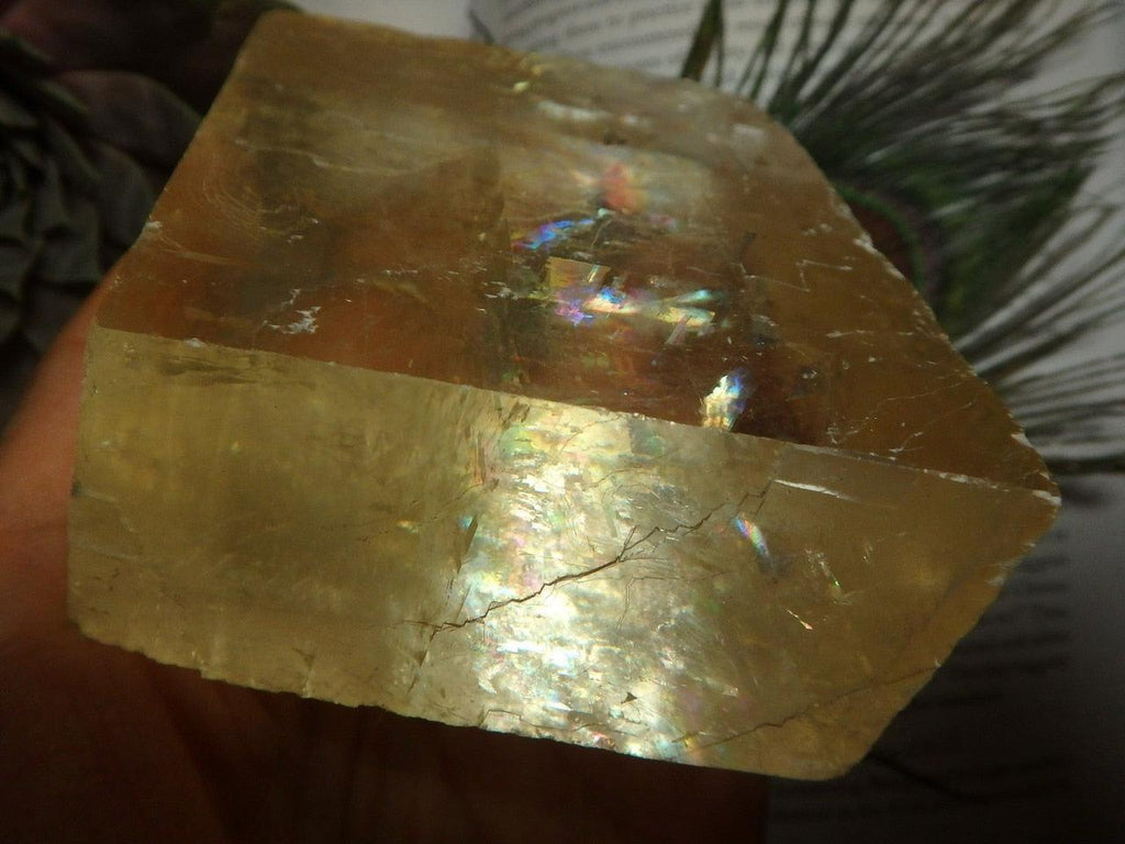 Rainbow & Light Filled Citrine Optical Calcite Specimen - Earth Family Crystals