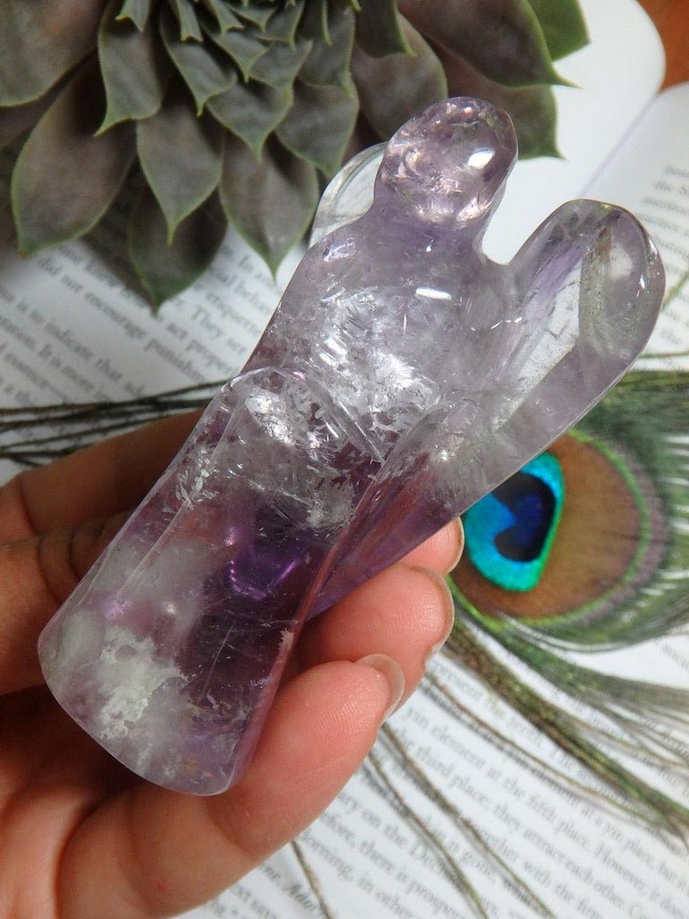 Lovely Purple AMETHYST ANGEL CARVING - Earth Family Crystals