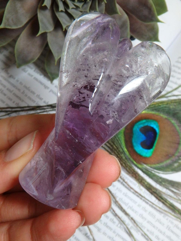 Lovely Purple AMETHYST ANGEL CARVING - Earth Family Crystals