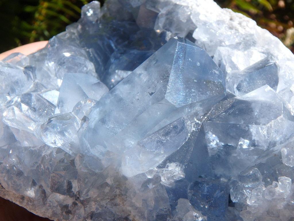 RESERVED For Moon shiner~ Giant Soft Blue Celestite Cluster With Unusually Large Points - Earth Family Crystals