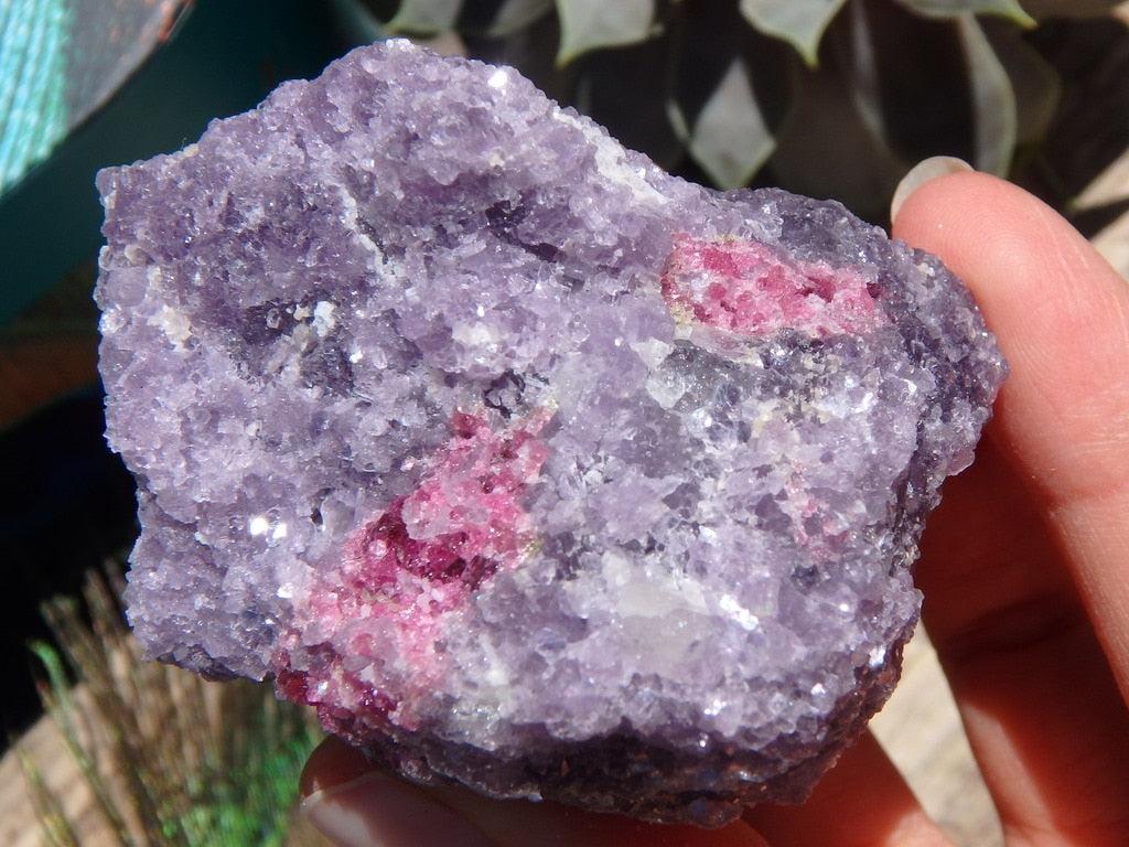 Gorgeous Combo Natural Soft Lilac  Purple Lepidoliite & Vibrant Pink Rubellite - Earth Family Crystals
