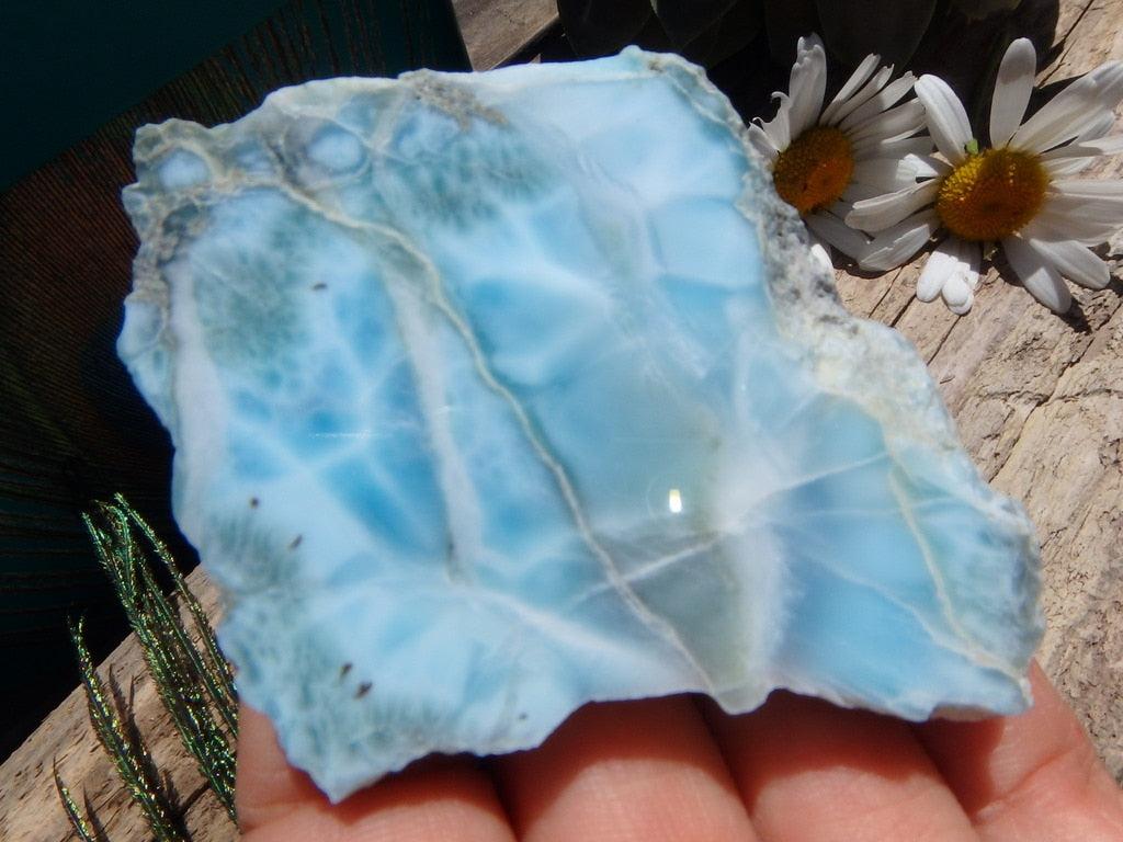 Mermaid Energy! Sweet Caribbean Blue Polished Larimar Specimen - Earth Family Crystals