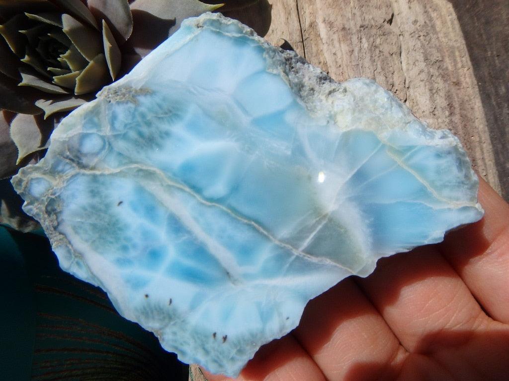 Mermaid Energy! Sweet Caribbean Blue Polished Larimar Specimen - Earth Family Crystals
