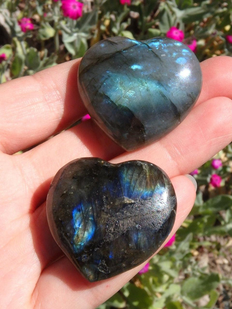 RESERVED For Niki Nicola~ Adorable Mini Labradorite Gemstone Heart Set 1 - Earth Family Crystals