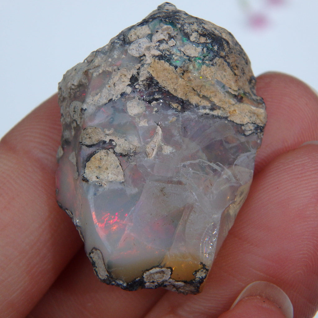 Gorgeous Flashy & Chunky Raw Ethiopian Opal Specimen - Earth Family Crystals