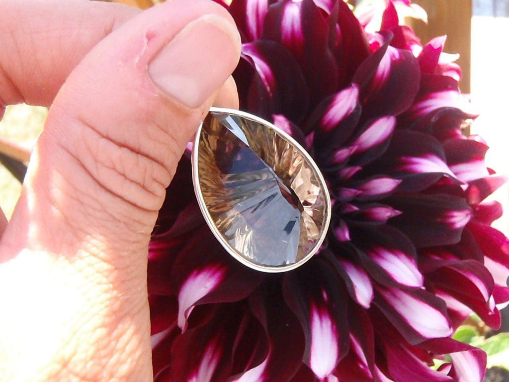 Faceted Smokey Quartz Pendant In Sterling Silver ( Includes Free Silver chain) - Earth Family Crystals