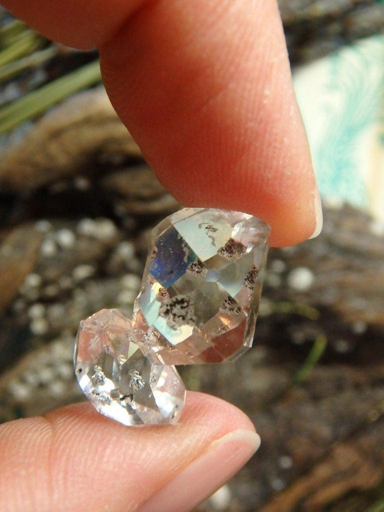 Double Terminated Mother & Baby NY Herkimer Diamond Specimen - Earth Family Crystals