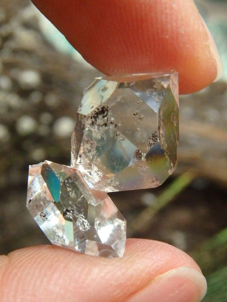 Double Terminated Mother & Baby NY Herkimer Diamond Specimen - Earth Family Crystals