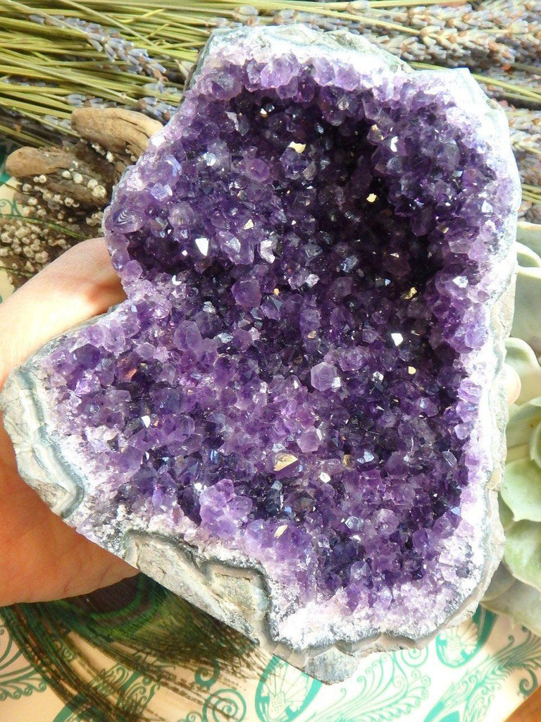 Amazing Dark Purple Amethyst Self Standing Display Specimen - Earth Family Crystals