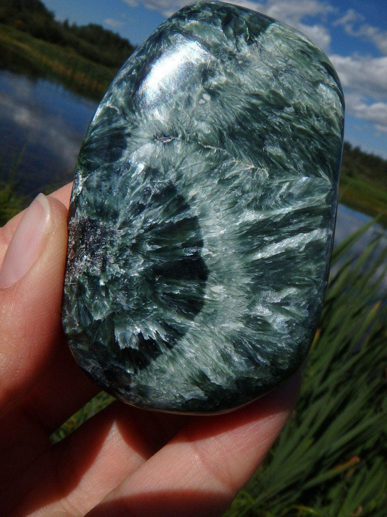 Angelic Angel wings & Green Seraphinite Specimen With Caves - Earth Family Crystals