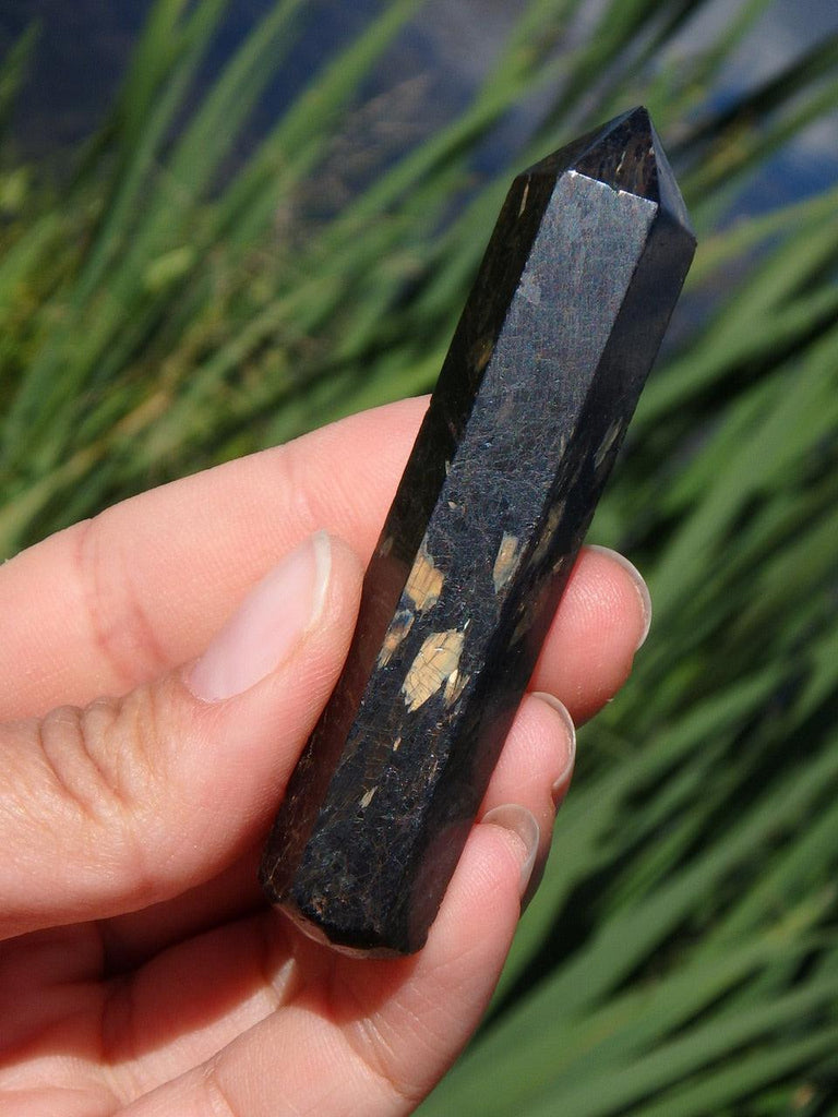 Extreme Golden Flash Genuine GREENLAND NUUMMITE WAND - Earth Family Crystals