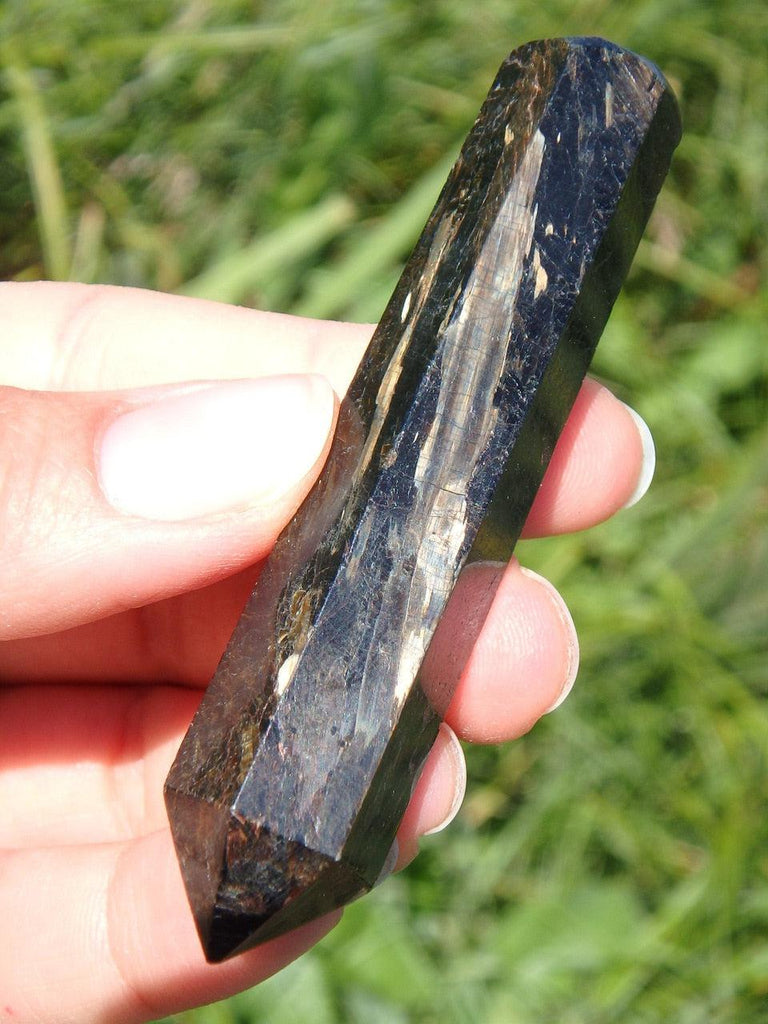 Extreme Golden Flash Genuine GREENLAND NUUMMITE WAND - Earth Family Crystals