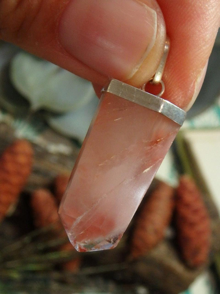 Red Angel Phantom Quartz Pendant In Sterling Silver (Includes Silver Chain)* - Earth Family Crystals