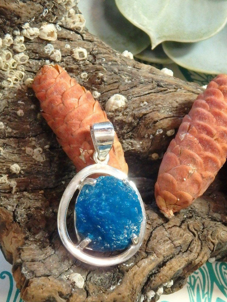 Amazingly Natural Vibrant Blue CAVANSITE PENDANT In Sterling Silver (Includes Silver Chain) - Earth Family Crystals