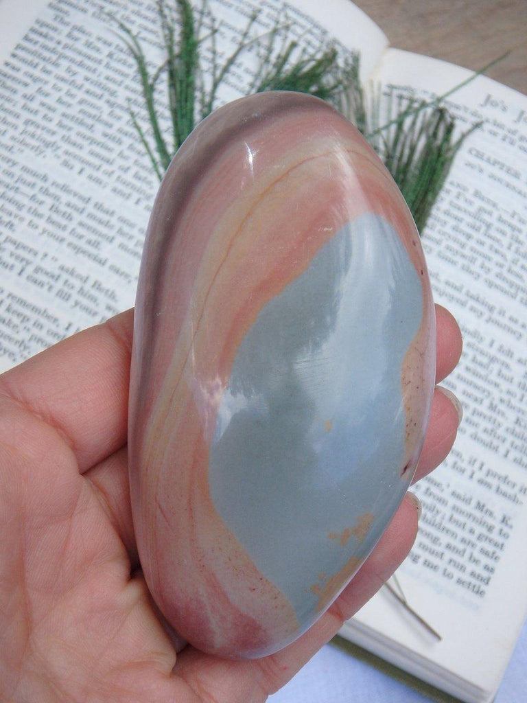 Cool Patterns~Soft Pink & Blue Smooth Polychrome Jasper Specimen - Earth Family Crystals