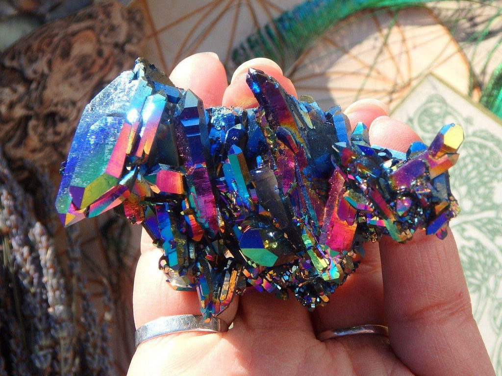 Absolutely Brilliant  Large Double Terminated TITANIUM QUARTZ CLUSTER - Earth Family Crystals